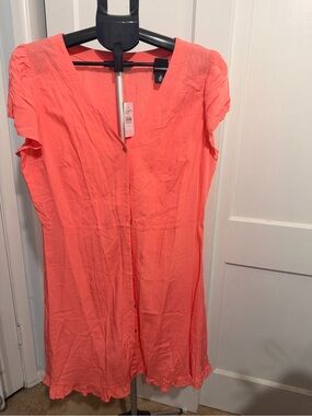 LOFT Coral V-Neck Dress